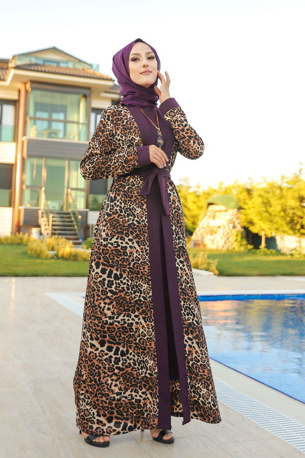 9038 ELBISE CEKET KEMER KOLYE Mürdüm - 9038 MÜRDÜM