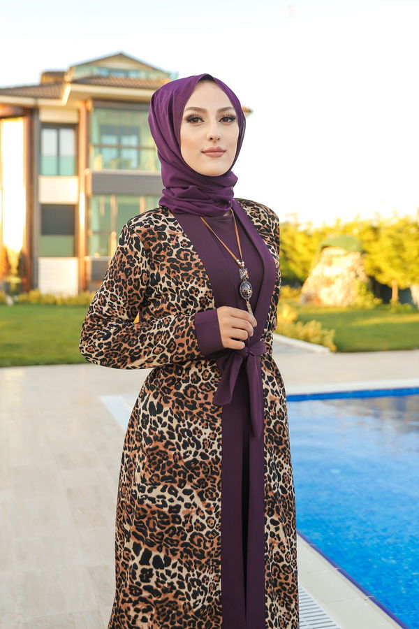 9038 ELBISE CEKET KEMER KOLYE Mürdüm - 9038 MÜRDÜM