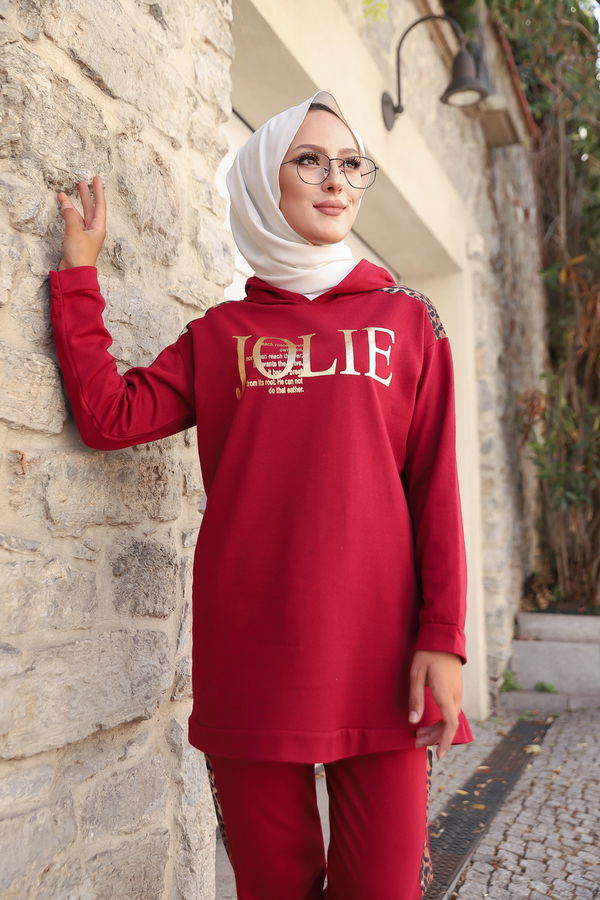 Tunık + Pantolon Bordo - 8328