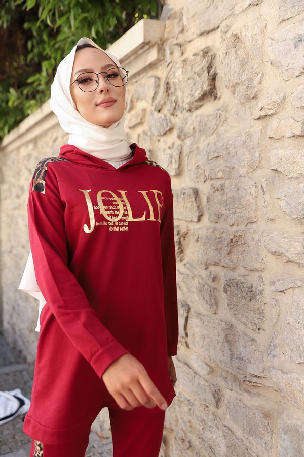 Tunık + Pantolon Bordo - 8328