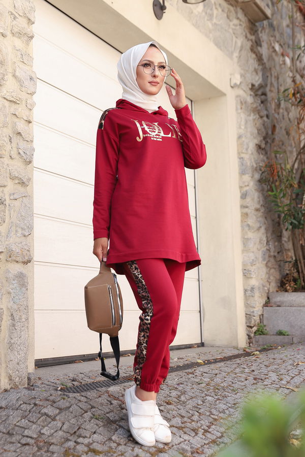Tunık + Pantolon Bordo - 8328