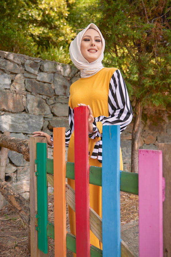 5266 ELBISE Sarı - 5266 Sarı