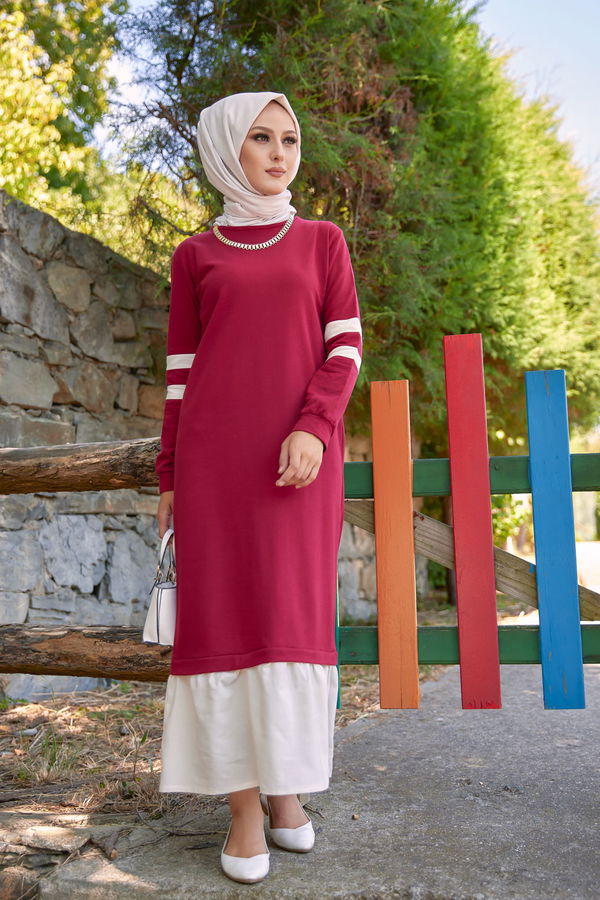 GARNILI ELBISE Bordo - 3080 BORDO