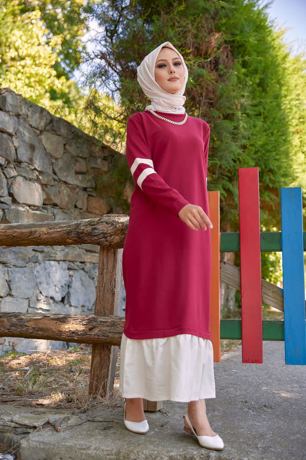 GARNILI ELBISE Bordo - 3080 BORDO