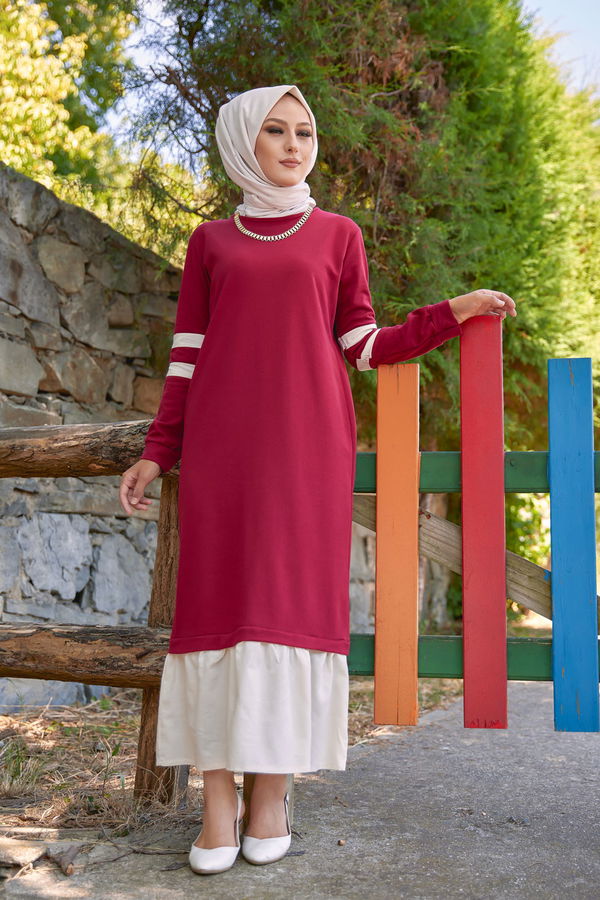 GARNILI ELBISE Bordo - 3080 BORDO