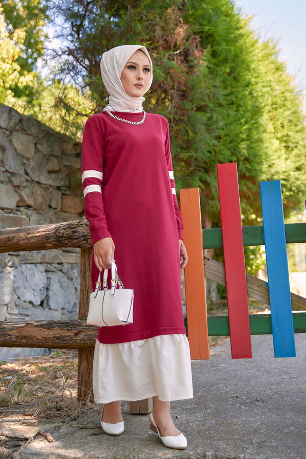 GARNILI ELBISE Bordo - 3080 BORDO