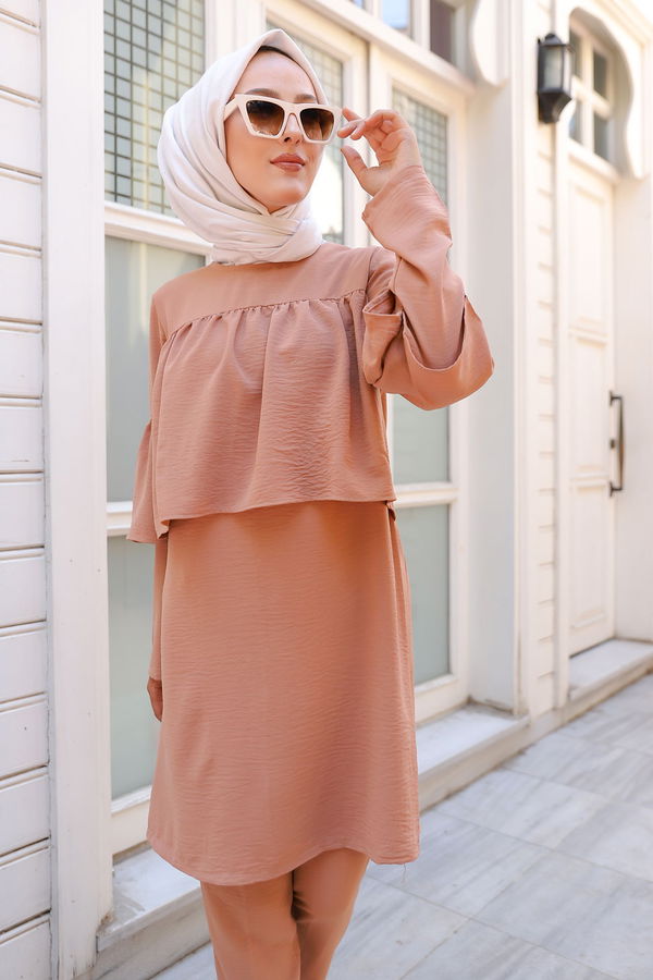 9044 TUNIK PANTOLON Vizon - 9044 VİZON