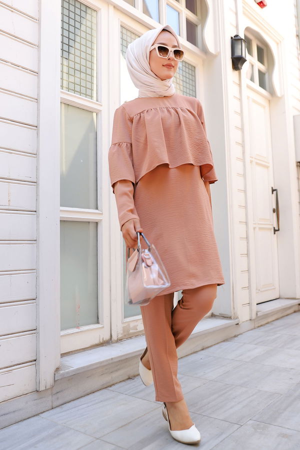 9044 TUNIK PANTOLON Vizon - 9044 VİZON