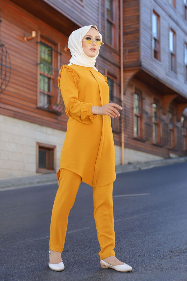 9043 TUNIK PANTOLON Sarı - 9043 Sarı