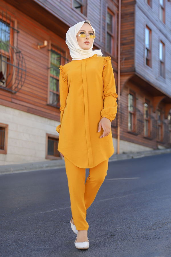 9043 TUNIK PANTOLON Sarı - 9043 Sarı
