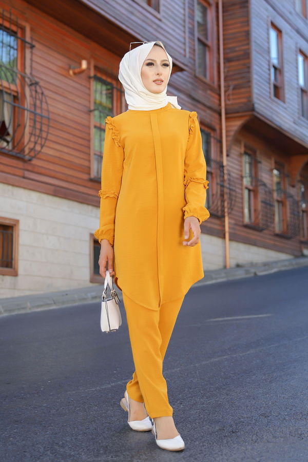 9043 TUNIK PANTOLON Sarı - 9043 Sarı