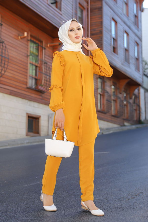 9043 TUNIK PANTOLON Sarı - 9043 Sarı