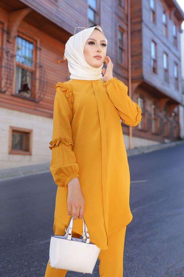 9043 TUNIK PANTOLON Sarı - 9043 Sarı