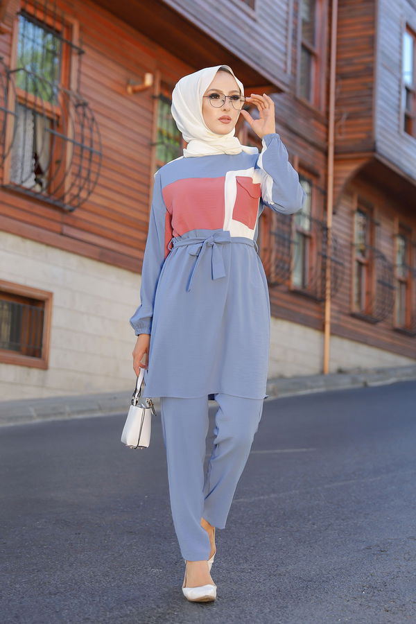 9052 TUNIK PANTOLON Mavi - 9052 MAVİ