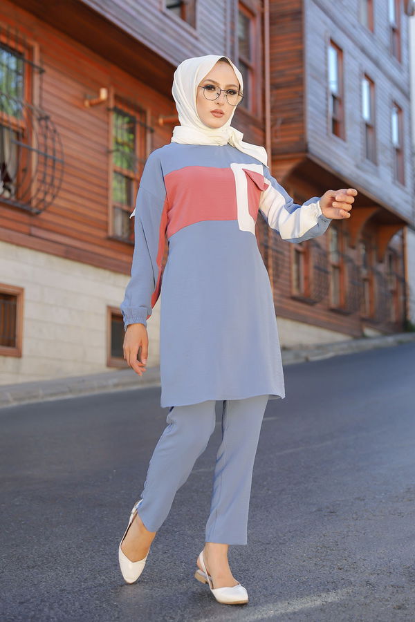 9052 TUNIK PANTOLON Mavi - 9052 MAVİ