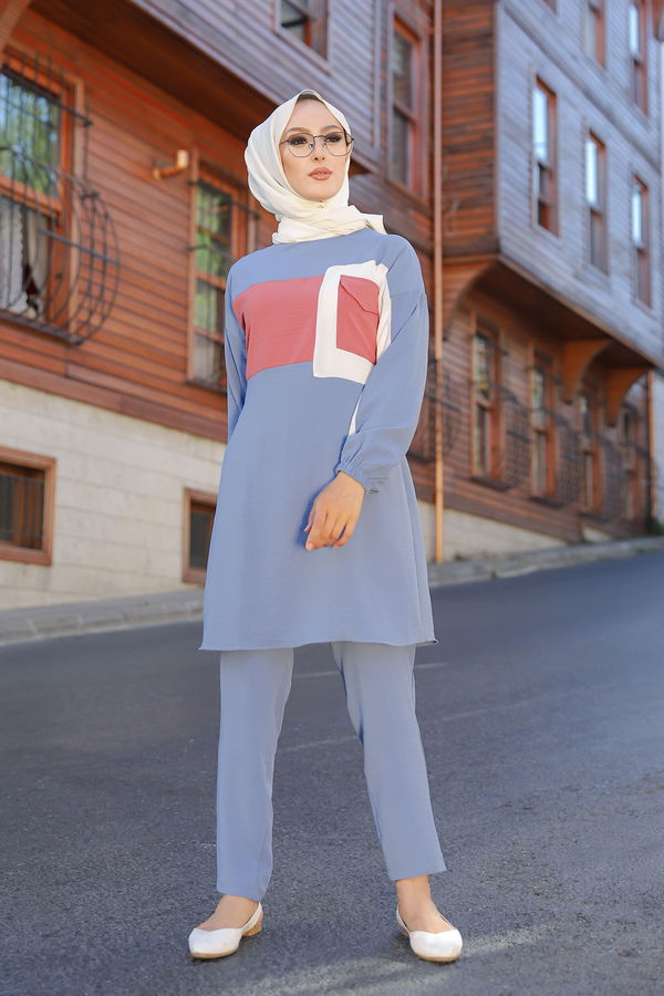 9052 TUNIK PANTOLON Mavi - 9052 MAVİ
