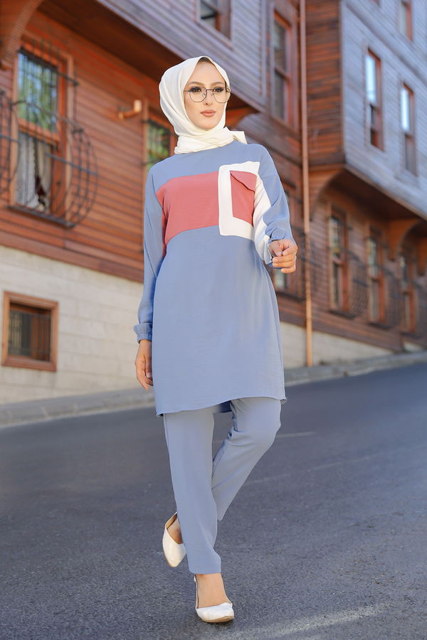 9052 TUNIK PANTOLON Mavi - 9052 MAVİ