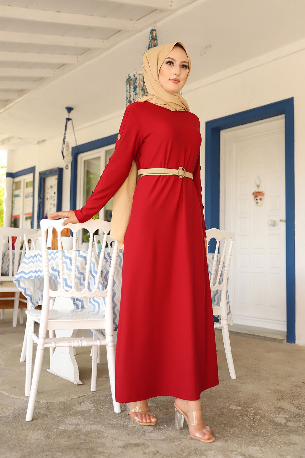 Elbıse Bordo - 2789
