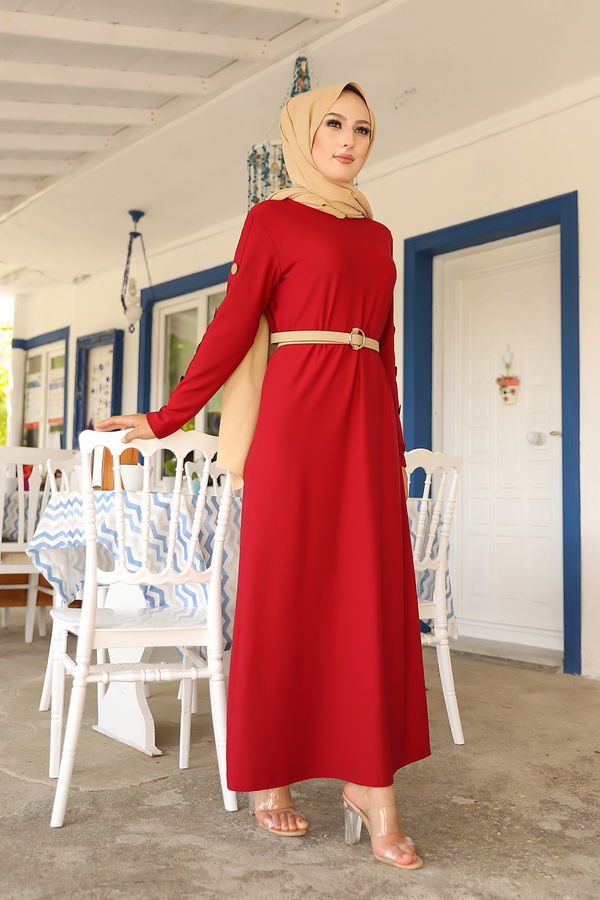Elbıse Bordo - 2789