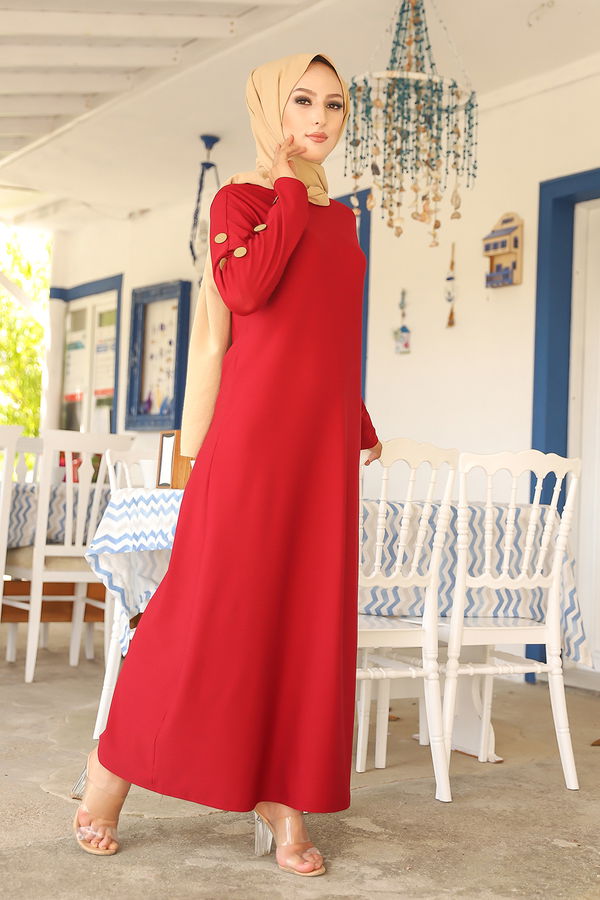 Elbıse Bordo - 2789