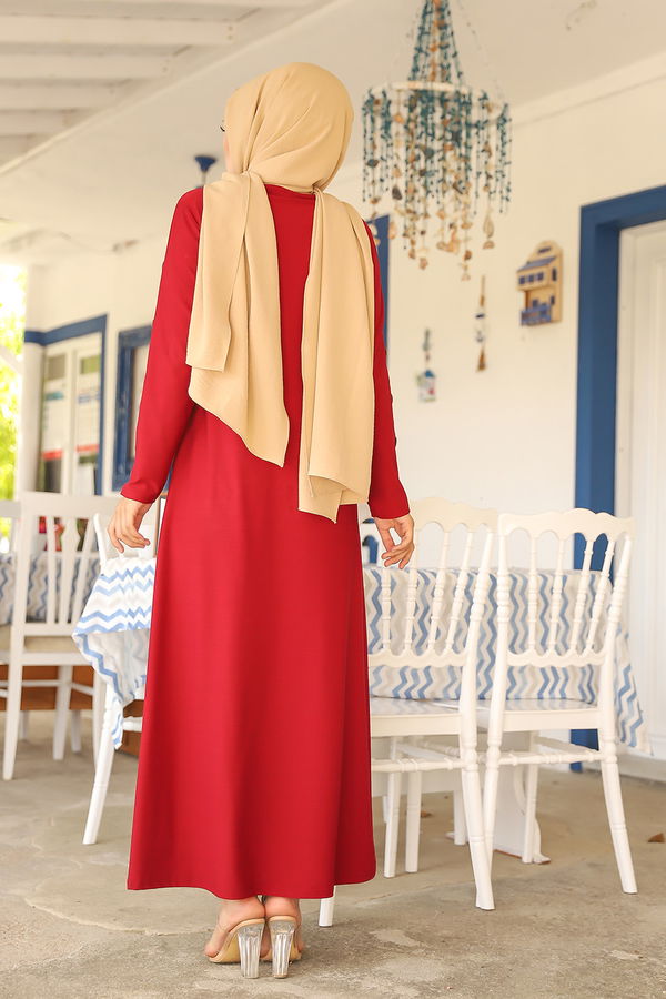 Elbıse Bordo - 2789