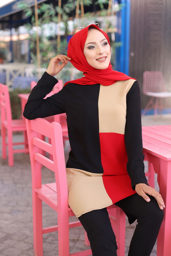 9049 TUNIK PANTOLON Kırmızı - 9049 Kırmızı