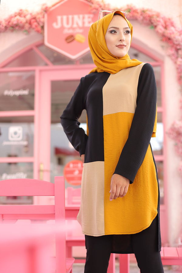 9049 TUNIK PANTOLON Sarı - 9049 Sarı