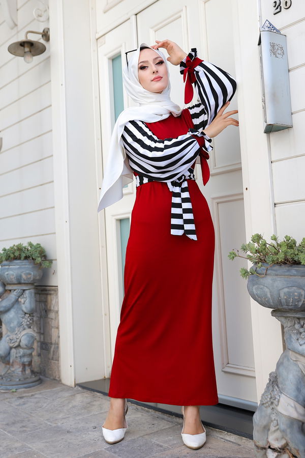 5266 ELBISE Bordo - 5266