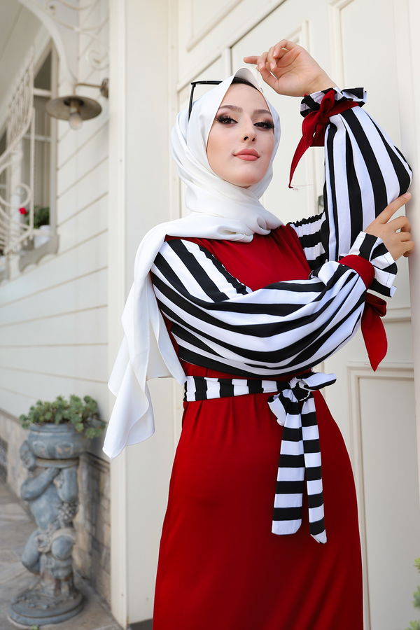 5266 ELBISE Bordo - 5266