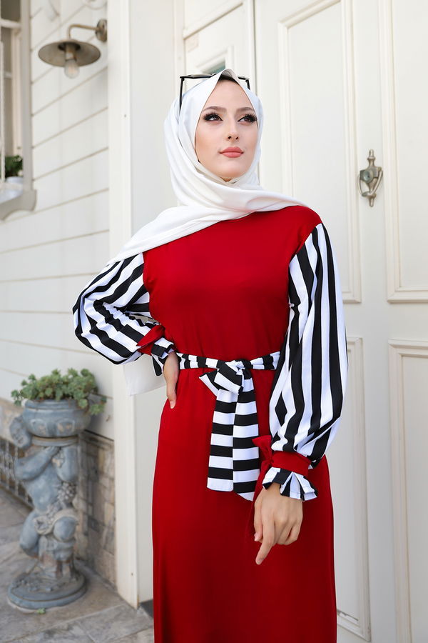 5266 ELBISE Bordo - 5266