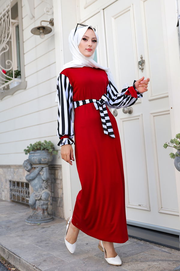 5266 ELBISE Bordo - 5266