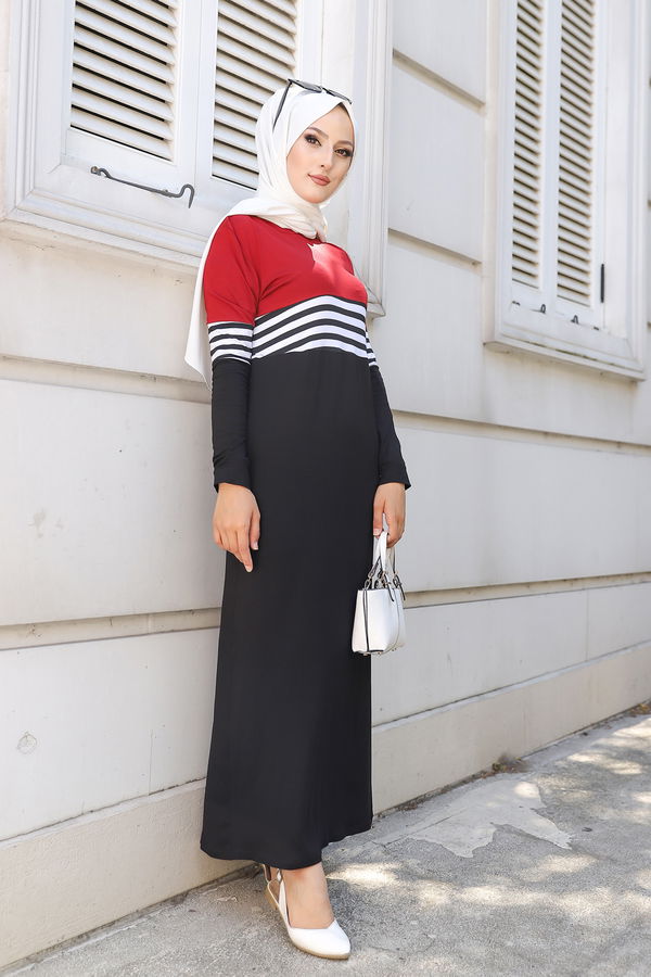 5251 ELBİSE Bordo - 5251