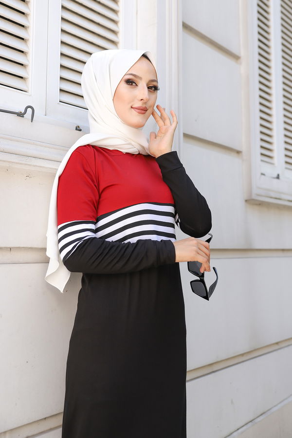 5251 ELBİSE Bordo - 5251