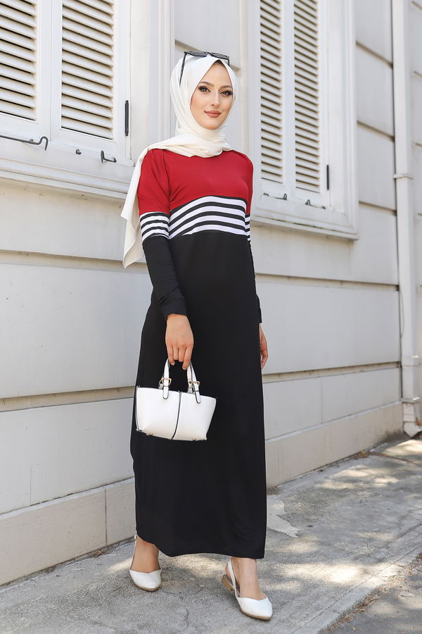5251 ELBİSE Bordo - 5251