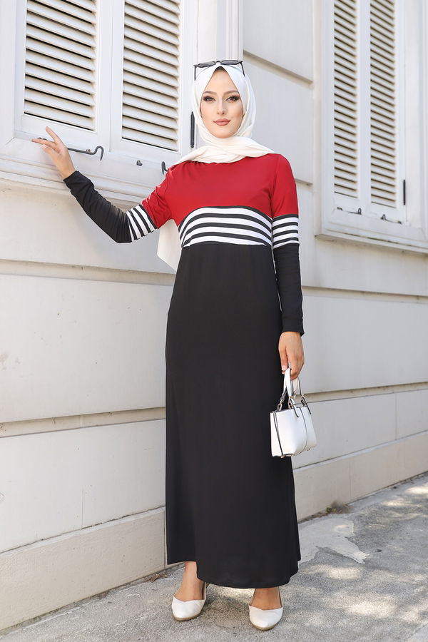 5251 ELBİSE Bordo - 5251