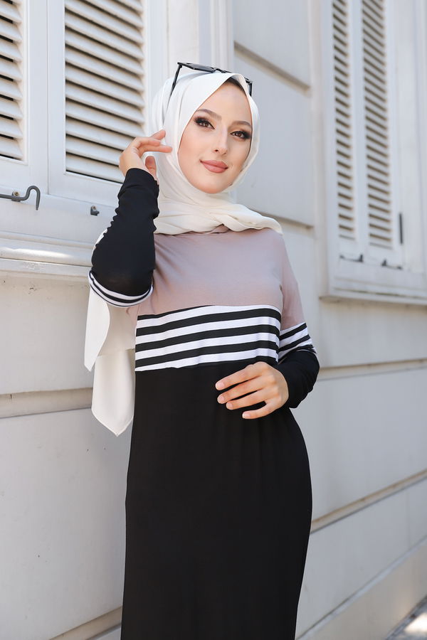 5251 ELBİSE Vizon - 5251 VİZON