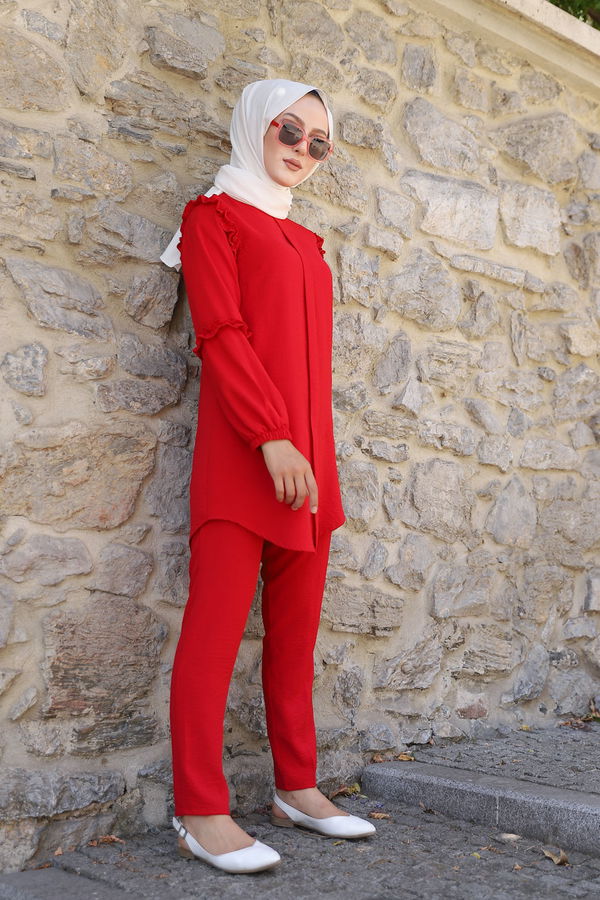 9043 TUNIK PANTOLON Kırmızı - 9043