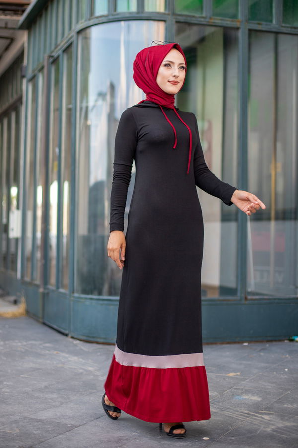 3075 GARNİLİ TUNİK Bordo - 3075