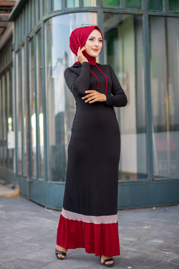 3075 GARNİLİ TUNİK Bordo - 3075