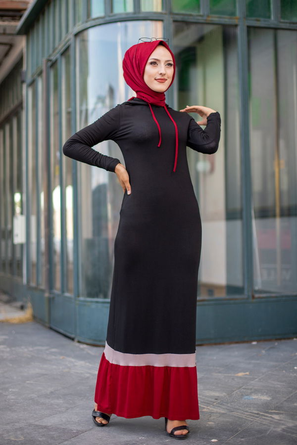 3075 GARNİLİ TUNİK Bordo - 3075