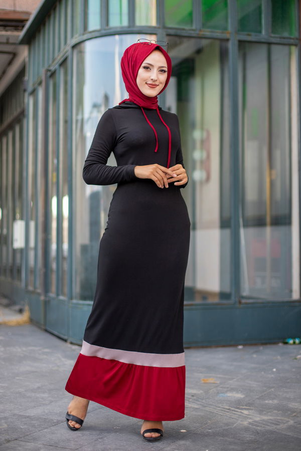 3075 GARNİLİ TUNİK Bordo - 3075
