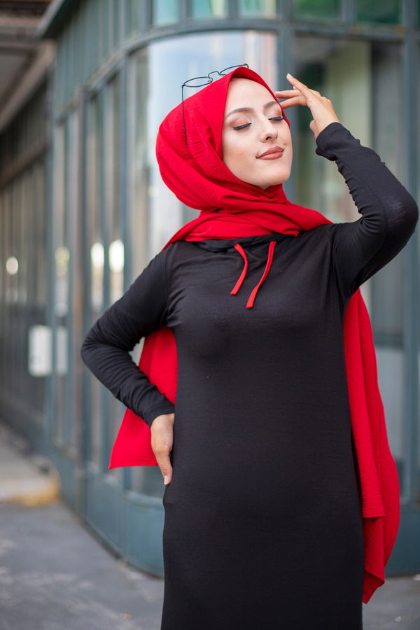 3075 GARNİLİ TUNİK Kırmızı - 3075