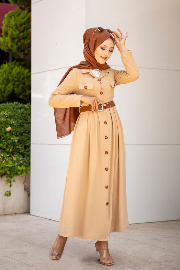 9055 ELBISE KEMER Bej - 9055