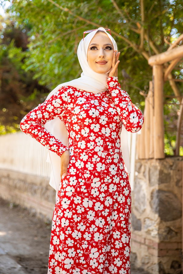 8588 ELBISE Kırmızı - 8588 Kırmızı