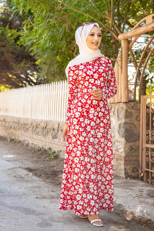 8588 ELBISE Kırmızı - 8588 Kırmızı