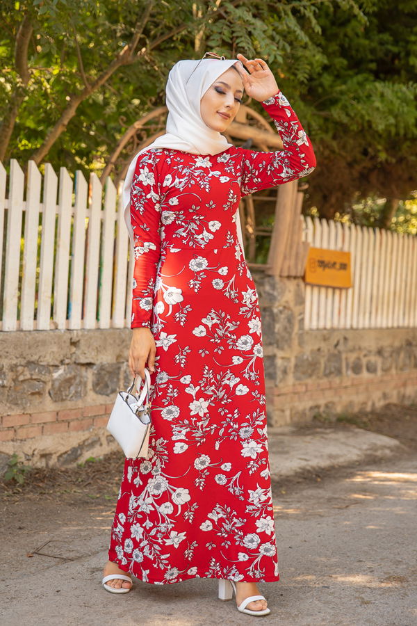 8589 ELBISE Kırmızı - 8589 Kırmızı