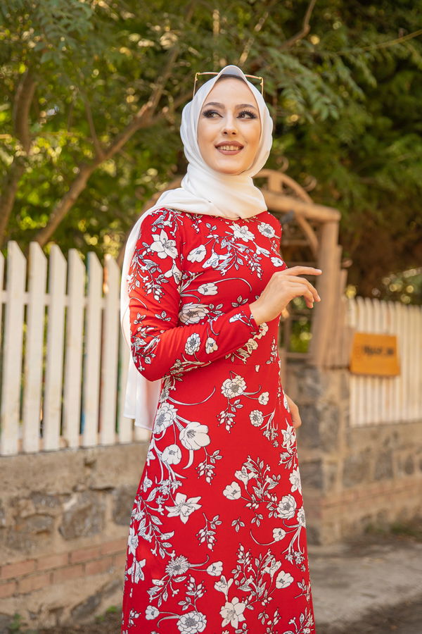 8589 ELBISE Kırmızı - 8589 Kırmızı