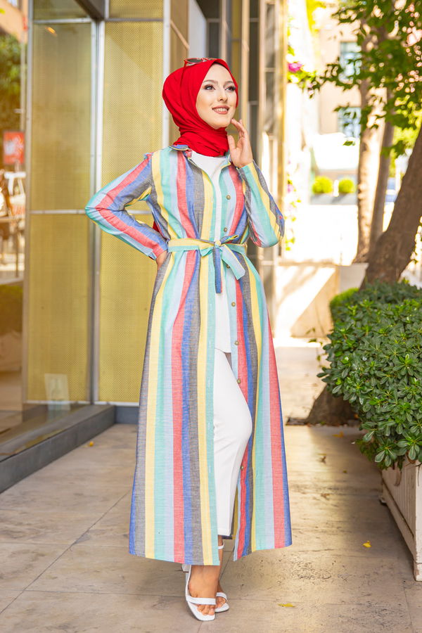 9057 KUSAKLI ELBISE Yeşil - 9057