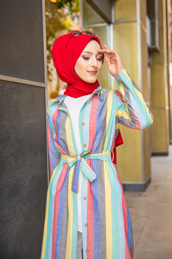 9057 KUSAKLI ELBISE Yeşil - 9057