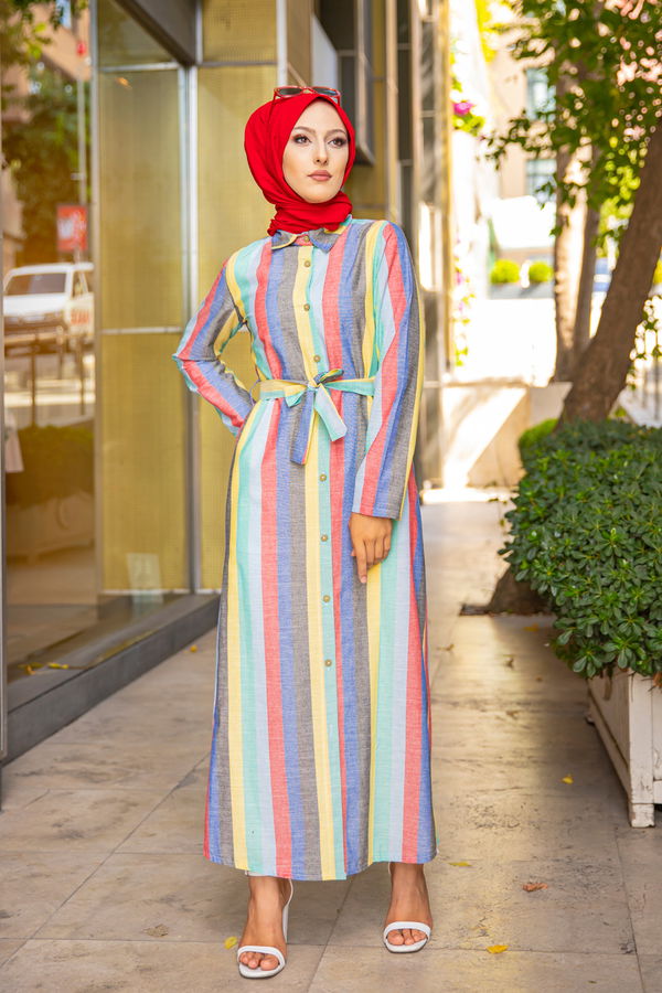9057 KUSAKLI ELBISE Yeşil - 9057